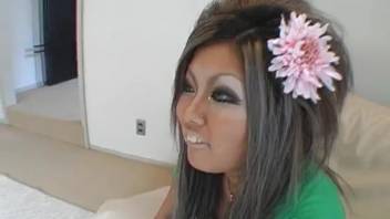Intense animal intercourse with a charming Asian slut and her canines